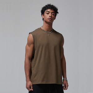 Custom Brand 100% Cotton Sleeveless <b>Crop</b> Tank <b>Top</b> for Plus Size <b>Men</b>-Anti-Pilling Quick Dry Breathable Casual Wear - Product Image 6