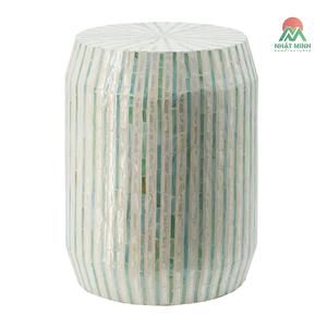 Table basse moderne en résine Nhat Minh avec incrustation de nacre, design contemporain pour salon - Product Image 1