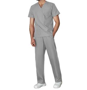 Tenues médicales à manches courtes et col en V pour hommes, ensembles d'uniformes d'infirmiers et de médecins, vente en gros, vêtements de travail pour hôpitaux et cliniques - Product Image 2