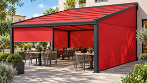Pérgola de Tela de PVC de Alta Calidad con Estructura de Aleación de Aluminio, Techo Solar Motorizado Ajustable, Sistema de Techo Exterior Impermeable para Hoteles - Product Image 3