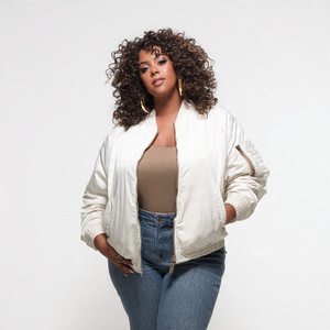 Chaqueta Bomber para Mujer Talla Grande, Chaqueta Bomber Deportiva de Moda Urbana, Chaqueta Bomber Impermeable para Mujer - Product Image 2