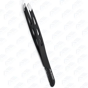 Produit de soin personnel beauté, pince à épiler pour sourcils en acier inoxydable de haute qualité, logo personnalisé, pointes inclinées et droites - Product Image 6
