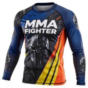 Camiseta de compresión de manga larga para hombre, diseño de luchador de MMA, sublimación, secado rápido, atlética - Product Image 2