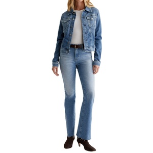 OEM/ODM Custom Vintage Winter Light Indigo Wash Slim Women's Pure Cotton <b>Denim</b> Jacket Soft <b>Stretch</b> Dual-Elastic Button Knitted - Product Image 2