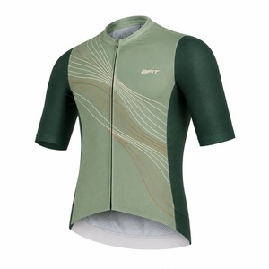 Camiseta de ciclismo para hombre, manga corta, con cremallera completa, transpirable y elástica, para carreras en carretera y entrenamiento - Product Image 1