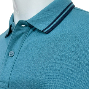 Camisa de Golf para Hombre de Alta Calidad, 60% Algodón, 40% Elastano, Jersey Sólido Transpirable, Casual, Manga Corta, Cierre de Botones, 220g - Product Image 4