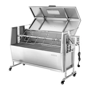 Asador de Carbón para Exteriores de 38W con Capacidad de 132 LBS, Asador Giratorio con Ruedas y 4 Niveles de Calentamiento para Cerdo y Cordero, Ideal para Camping y Barbacoa - Product Image 1