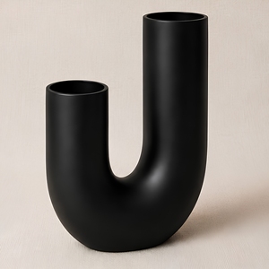Vase de table en aluminium en forme de U, style moderne et sculptural |   Décoration d'intérieur artisanale, écologique, durable, minimaliste et originale - Product Image 3
