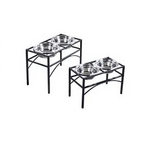 ราคาขายส่ง ชามใส่อาหารสุนัขคุณภาพสูง ชั้นวางชามไม้สำหรับสัตว์เลี้ยง ชั้นวางชามสัตว์เลี้ยงแบบกำหนดเอง ที่ให้อาหารสัตว์เลี้ยงทำจากไม้ไผ่ ผู้ผลิตจากอินเดีย งานฝีมือโลหะ - Product Image 6