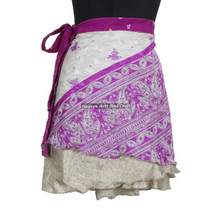 Nueva Llegada 2026: Minifalda de Seda Vintage India para Mujer, Hermosa Falda Corta de Seda Estilo Sari - Product Image 6