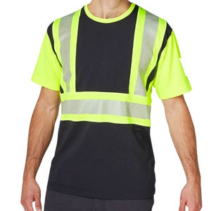 Camiseta de Trabajo de Alta Visibilidad de Calidad Premium con Cinta Reflectante, Unisex, Corte Ajustado - Product Image 5