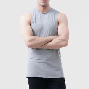 Men's Customized Color Sleeveless Tank <b>Top</b> Crew Neck Solid Casual Knitted Polyester/Cotton Blend Breathable Quick Dry - Product Image 3