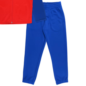Conjunto de Uniforme Escolar de Felpa con Bloques de Color Rojo y Azul para Niños, Ropa Escolar Primaria, Tejido de Poliéster - Product Image 3
