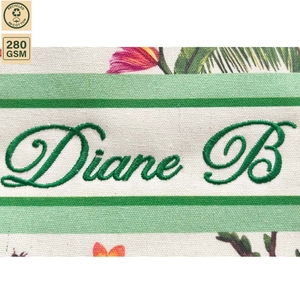 280 GSM Laminated Cotton <b>Canvas</b> <b>Beach</b> Tote Bag <b>Beach</b> Travel 40x33x16 cm Custom Logo Wholesale OEM Private Label Model SS348A - Product Image 3