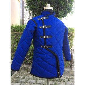 Customizable Royal Blue Quilted Gambeson Medieval Aketon Jacket Padded Canvas Protective Costume For HEMA LARP - Product Image 1