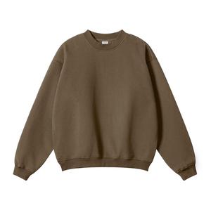 Sweat-shirt de luxe épais et uni en coton 100% avec col rond, personnalisable et brodé, pour homme - Product Image 1