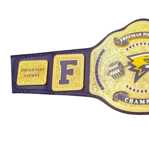 Ceinture de champion de football Freeman - Ceinture de sport violette personnalisable avec détails dorés - Trophée de collection de qualité supérieure - Product Image 4