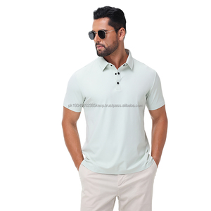 Nouveau produit 2025, polo pour homme, tendance, vert clair, col classique, coupe ajustée, personnalisable sur demande - Product Image 1