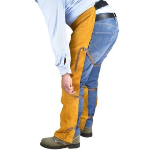 Premium Quality Industrial Work Wear Safety Protection New Aerial Protective Leather Welding <b>Trouser</b> for Safety Working Wear - Product Image 1