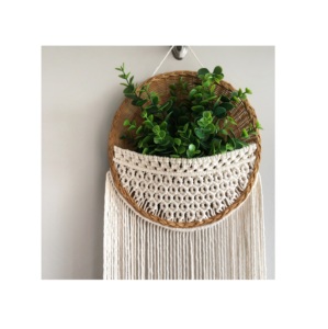 Cesta de Almacenamiento Hecha a Mano para el Hogar, Cesto de Paja, Cesta de Macramé con Asa, Cesta de Ratán para Decoración del Hogar - Product Image 3