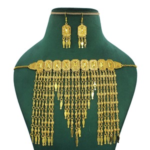 Necklace With Earrings <b>Jewellery</b> <b>Set</b> Goldplated Pure Brass High Quality Uae Dubai Made in India Fashion Jewelry Necklace - Product Image 1