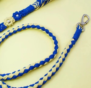 Correa de Perro de Algodón Trenzado Hecha a Mano: Diseño Floral de Macramé - Product Image 1