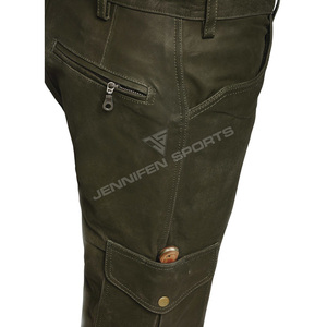 Pantalon de chasse en cuir véritable pour homme, imperméable, élastique, pour la randonnée, la chasse, décontracté, multi-poches, pantalon de travail, jogging pour homme - Product Image 3