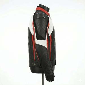 Chaqueta de Motociclista de Cuero para Hombre, Manga Larga, con Bloques de Color, Resistente al Viento, para Todas las Estaciones, Estilo Adulto - Product Image 2