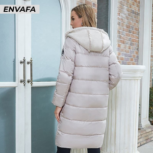 Veste d'hiver pour femme, longue, épaisse, mi-longue, décontractée, à col en fourrure, de haute qualité, vente en gros - Product Image 2