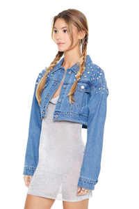 OEM Autumn Plain Dyed Women's <b>Denim</b> Jean <b>Jacket</b> Women Casual Outwear Fall <b>Jacket</b> <b>Denim</b> Button up <b>Crop</b> Oversize <b>Denim</b> <b>Jacket</b> - Product Image 4