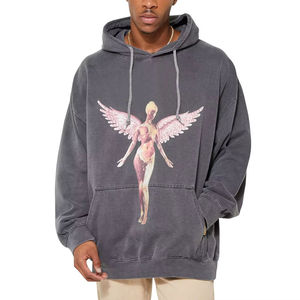Premium DTG Printed French Terry Eco-Friendly Pocket Heavyweight <b>Zip</b> Hoodie Custom Oversized Boxy Fit Distressed Cropped Men - Product Image 3