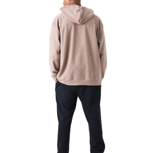 Sudadera con Capucha Oversize para Hombre 2026, Color Sólido, Tejida, Manga Regular, Estilo Casual para Otoño, Beige - Product Image 2