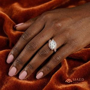 Marquise Halo <b>Ring</b> for Women Rose Gold Plated Luxury Engagement Wedding Anniversary Gift Jewelry Elegant Daily Wear - Product Image 4