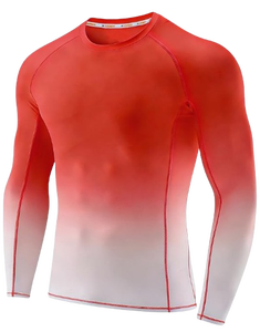 Men's Long Sleeve Rash Guard Compression Shirt UPF 50+ Quick Dry <b>Base</b> <b>Layer</b> for BJJ MMA Surfing Gym Custom OEM - Product Image 1