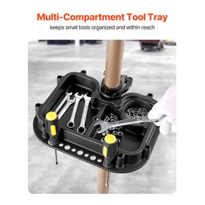Support de réparation de vélo robuste, capacité maximale de 110 lb, hauteur réglable de 40,3 à 59,4 cm, avec grand plateau à outils, pliable - Product Image 6