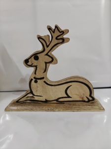 Animaux en bois : cerf en bois, renard en bois, chakal en bois, tortue en bois, éléphant en bois - Product Image 5