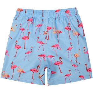 Short de bain et de sport pour homme en toile 100 % coton, bleu clair, respirant, anti-plis, écologique, couleur unie personnalisable, idéal pour l'été - Product Image 2