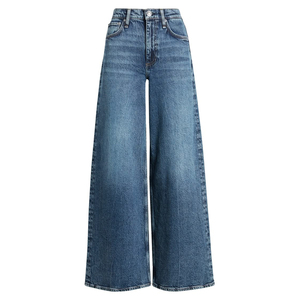 Jean en denim taille haute à jambe large pour femme, longueur intégrale, en coton délavé, style décontracté automne - Product Image 4