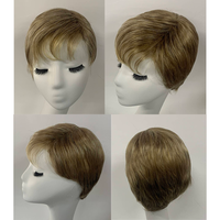 Perruques synthétiques courtes ondulées en gros, coupe pixie bouclée, en fibre Futura Kanekalon résistante à la chaleur, avec monofilament et dentelle HD