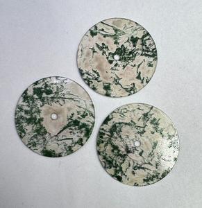 Natural <b>Moss</b> Agate Round Cabochon Gemstone 31.50mm <b>Green</b> Dendritic <b>Moss</b> Agate Polished Loose Stone for Jewelry Making - Product Image 2