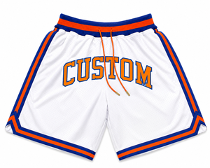 Shorts de basket-ball blancs personnalisés, shorts de sport en mesh pour équipe, vêtements de sport respirants et anti-transpiration - Product Image 1