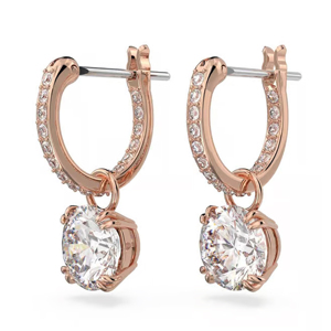 Pendientes de Aro Chapados en Oro Rosa con Circonita Redonda, Joyería de Lujo para Uso Diario de Mujer - Product Image 3