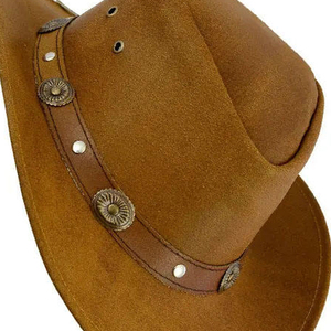 Sombrero de Vaquero de Cuero de Alta Calidad para Adultos, Diseño de Logotipo Personalizado, Sombrero de Vaquero para Montar a Caballo y Equitación, Sombreros de Cuero para Hombre - Product Image 6