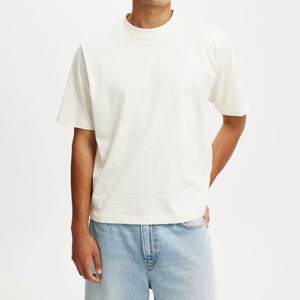 Cropped Style Wholesale <b>Men's</b> T-Shirt With Custom Logo New Design High Quality Solid White Color <b>Men</b> Crop T Shirts - Product Image 6