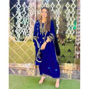 Conjunto de traje XL para fiesta con hilo y trabajo de secuencia - Product Image 5