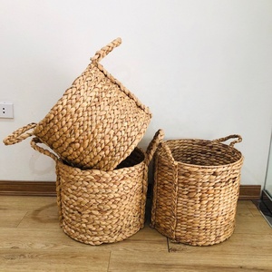 Cestas de almacenamiento de jacinto de agua más populares Cesta de almacenamiento de mimbre natural Cesta de almacenamiento plegable para limpieza - Product Image 4