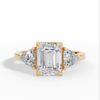 Bague en diamant de laboratoire taille émeraude de qualité supérieure, or 18 carats, 8,40x6,40 mm |   Bijoux fins de luxe pour femmes certifiés IGI, vente en gros