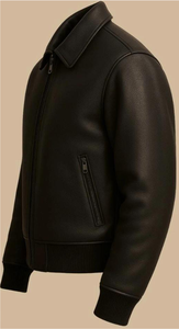 Veste en cuir pour jeunes hommes, style business décontracté, avec logo personnalisé, col montant boutonné, respirante et chauffante pour l'hiver - Product Image 2