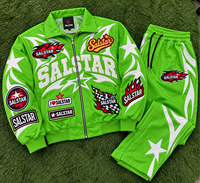 Veste bomber de course verte personnalisée pour homme avec patchs brodés, veste varsity streetwear, veste de mode avec logo personnalisé