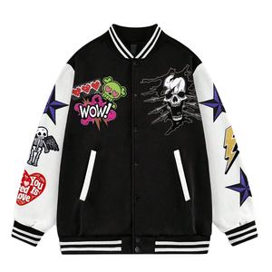 Varsity vestes hommes femmes rétro letterman veste patchs brodés décontracté streetwear mode sportive 2025 - Product Image 1